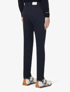 ELEVENTY New Chino Super-soft Regular-fit Stretch Cotton And Cashmere-blend Trousers -KOOPES Clothing Shop R04187267 NAVY ALT03
