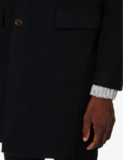 ELEVENTY Single-breasted Notched-lapel Regular-fit Wool-blend Jacket -KOOPES Clothing Shop R04187281 NAVY ALT05