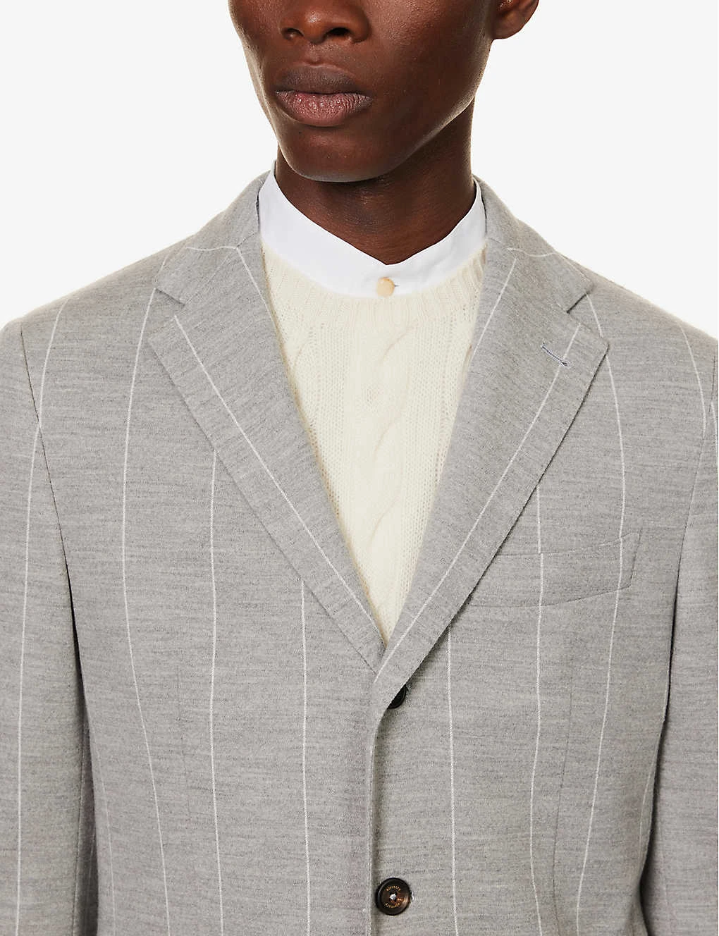 ELEVENTY Striped Single-breasted Cotton-blend Blazer 7 ELEVENTY Striped Single-breasted Cotton-blend Blazer - Image 5