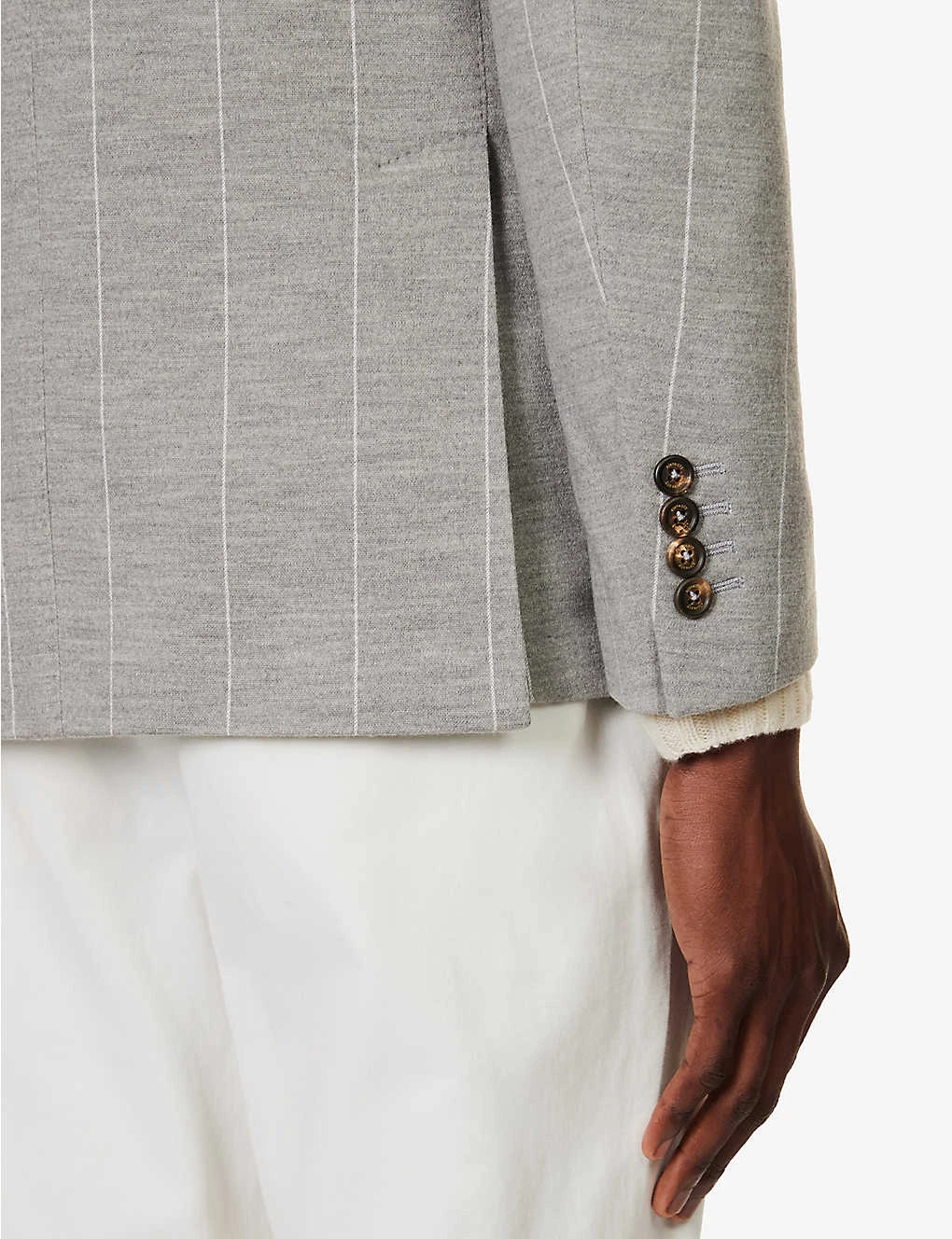 ELEVENTY Striped Single-breasted Cotton-blend Blazer 8 ELEVENTY Striped Single-breasted Cotton-blend Blazer - Image 6