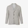 ELEVENTY Striped Single-breasted Cotton-blend Blazer -KOOPES Clothing Shop R04187282 GREY M