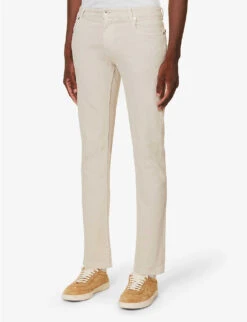 ELEVENTY Regular-fit Tapered-leg Stretch-cotton Trousers -KOOPES Clothing Shop R04187297 SAND ALT02