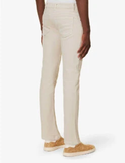 ELEVENTY Regular-fit Tapered-leg Stretch-cotton Trousers -KOOPES Clothing Shop R04187297 SAND ALT03