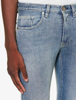 ELEVENTY Faded-wash Slim-fit Tapered-leg Stretch-denim Jeans -KOOPES Clothing Shop R04187299 DENIM ALT04