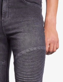 THE KOOPLES Slim-fit Jacron-embossed Stretch-denim Jeans 11 THE KOOPLES Slim-fit Jacron-embossed Stretch-denim Jeans -KOOPES Clothing Shop R04187755 BLACKWASHED ALT04