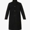 Stand-collar Buttoned-cuff Regular-fit Cotton Coat -KOOPES Clothing Shop R04187914 BLACK M
