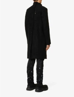 Stand-collar Regular-fit Cashmere Coat -KOOPES Clothing Shop R04187915 BLACK ALT03