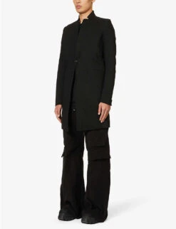 Stand-collar Regular-fit Cotton-blend Jacket -KOOPES Clothing Shop R04187933 BLACK ALT02