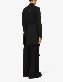 Stand-collar Regular-fit Cotton-blend Jacket -KOOPES Clothing Shop R04187933 BLACK ALT03