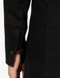 Stand-collar Regular-fit Cotton-blend Jacket -KOOPES Clothing Shop R04187933 BLACK ALT05