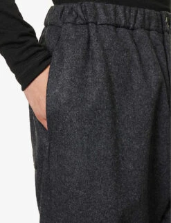 Jil Sander Elasticated-waist Tapered-leg Virgin-wool Trousers -KOOPES Clothing Shop R04187949 LAVASTONE ALT04