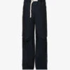 Jil Sander Drawstring-waistband Relaxed-fit Straight-leg Cotton Trousers -KOOPES Clothing Shop R04187951 MIDNIGHT M