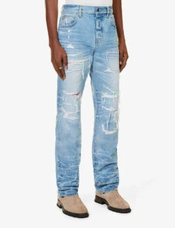 Amiri Aloha MX1 Distressed Straight-leg Jeans -KOOPES Clothing Shop R04188183 FADEDINDIGO ALT02