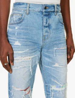 Amiri Aloha MX1 Distressed Straight-leg Jeans -KOOPES Clothing Shop R04188183 FADEDINDIGO ALT04