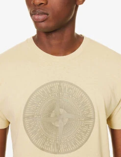 Stone Island Compass Graphic-print Cotton-jersey T-shirt 11 Stone Island Compass Graphic-print Cotton-jersey T-shirt -KOOPES Clothing Shop R04188779 NATURALBEIGE ALT04
