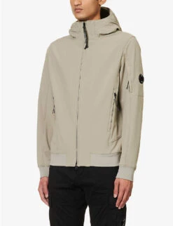 Funnel-neck Slip-pocket Regular-fit Stretch-woven Hooded Jacket -KOOPES Clothing Shop R04189352 SILVERSAGE ALT02