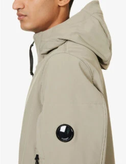 Funnel-neck Slip-pocket Regular-fit Stretch-woven Hooded Jacket -KOOPES Clothing Shop R04189352 SILVERSAGE ALT04