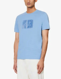 Graphic-print Crewneck Cotton-jersey T-shirt -KOOPES Clothing Shop R04189387 RIVIERA ALT02