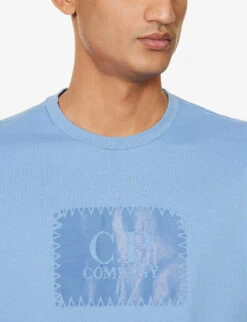 Graphic-print Crewneck Cotton-jersey T-shirt -KOOPES Clothing Shop R04189387 RIVIERA ALT04