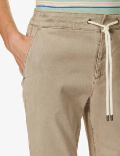 Paige Fraser Drawstring-waistband X-leg Slim-fit Stretch-woven Trousers -KOOPES Clothing Shop R04192296 VINTCOASTALBEIGE ALT04