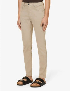 7 For All Mankind Brand-patch Belt-loop Regular-fit Stretch-denim Jeans -KOOPES Clothing Shop R04193317 BEIGE ALT02