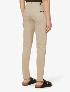 7 For All Mankind Brand-patch Belt-loop Regular-fit Stretch-denim Jeans -KOOPES Clothing Shop R04193317 BEIGE ALT03