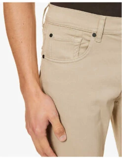 7 For All Mankind Brand-patch Belt-loop Regular-fit Stretch-denim Jeans -KOOPES Clothing Shop R04193317 BEIGE ALT05