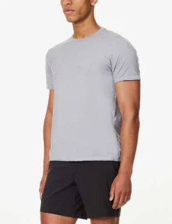 Lululemon The Fundamental Short-sleeved Stretch-jersey T-shirt -KOOPES Clothing Shop R04194031 RHINOGREY ALT02