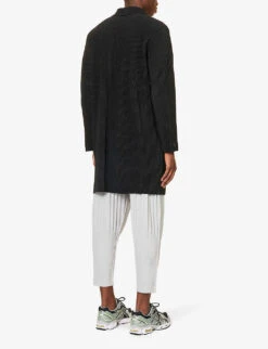 Basic Pleated Regular-fit Knitted Overcoat -KOOPES Clothing Shop R04194062 BLACK ALT03