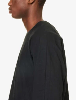 Basic Release Oversized Cotton-jersey T-shirt -KOOPES Clothing Shop R04194073 BLACK ALT04