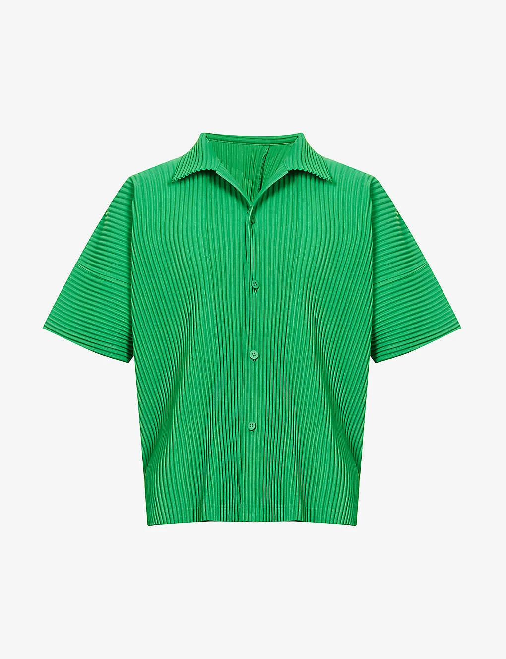 Pleated Boxy-fit Knitted Polo Shirt 3 Pleated Boxy-fit Knitted Polo Shirt