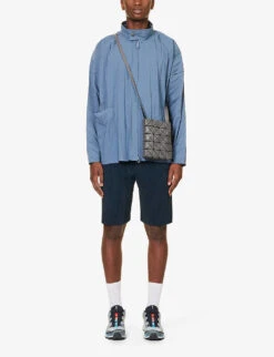 Edge Pleated Long-sleeved Boxy-fit Woven Coat -KOOPES Clothing Shop R04194082 BLUE ALT01