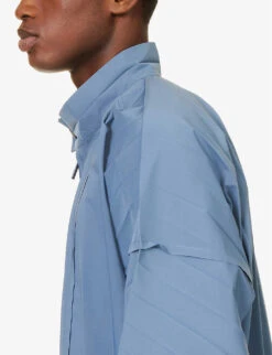 Edge Pleated Long-sleeved Boxy-fit Woven Coat -KOOPES Clothing Shop R04194082 BLUE ALT04