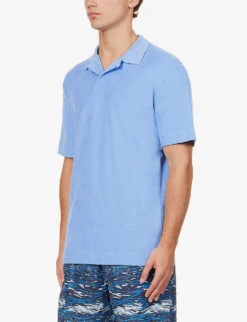 Sunspel Ribbed-trim Cotton-towelling Polo Shirt -KOOPES Clothing Shop R04194509 COOLBLUE ALT02