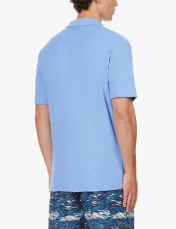 Sunspel Ribbed-trim Cotton-towelling Polo Shirt -KOOPES Clothing Shop R04194509 COOLBLUE ALT03