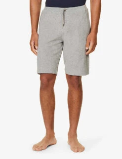 Sunspel Drawstring-waist Mid-rise Cotton-towelling Shorts -KOOPES Clothing Shop R04194511 GREYMELANGE ALT02