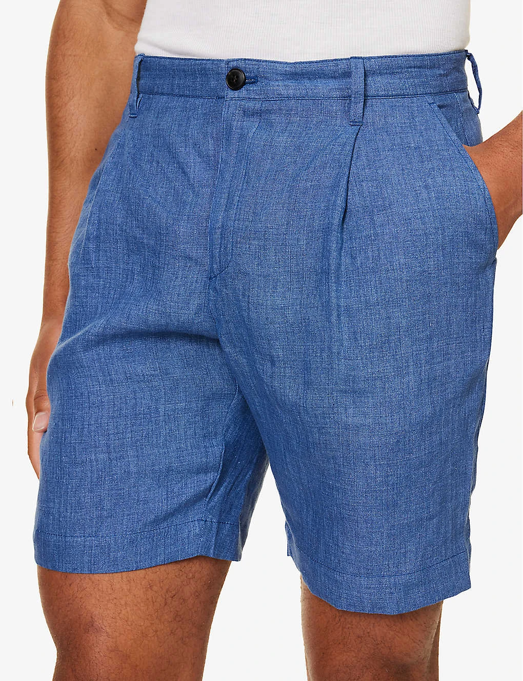 Sunspel Pleated Mid-rise Linen Shorts 7 Sunspel Pleated Mid-rise Linen Shorts - Image 5