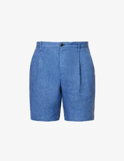 Sunspel Pleated Mid-rise Linen Shorts