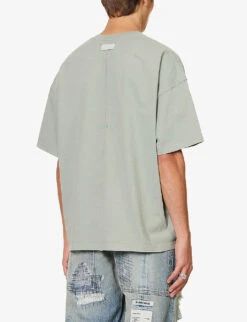 Brand-embroidered Oversized-fit Cotton-jersey T-shirt 10 Brand-embroidered Oversized-fit Cotton-jersey T-shirt -KOOPES Clothing Shop R04194901 SAGE ALT03
