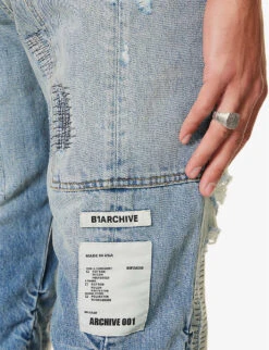 Straight-leg Mid-rise Distressed Jeans -KOOPES Clothing Shop R04194906 REPAIRDENIM ALT04