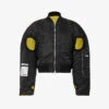 Brand-appliqué Cut-out Relaxed-fit Shell Bomber Jacket -KOOPES Clothing Shop R04194918 BLACK M