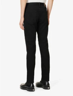 Emporio Armani Brand-embroidered Straight-leg Regular-fit Stretch-denim Jeans -KOOPES Clothing Shop R04197003 RICEABLACK ALT03