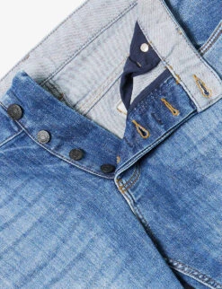 Emporio Armani Brand-plaque Straight-leg Stretch-denim Jeans -KOOPES Clothing Shop R04197005 DENIMBLUMD ALT06