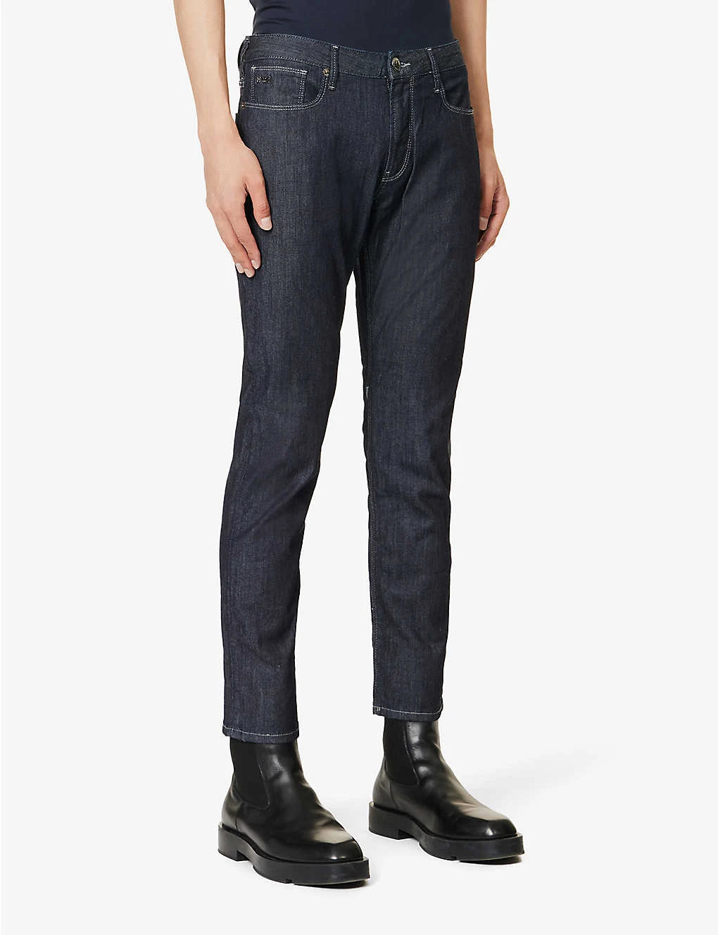 Emporio Armani Brand-plaque Straight-leg Mid-rise Stretch-denim Jeans 5 Emporio Armani Brand-plaque Straight-leg Mid-rise Stretch-denim Jeans - Image 3