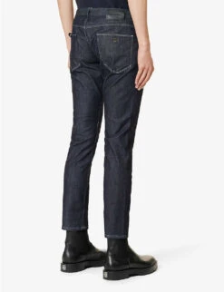 Emporio Armani Brand-plaque Straight-leg Mid-rise Stretch-denim Jeans 11 Emporio Armani Brand-plaque Straight-leg Mid-rise Stretch-denim Jeans -KOOPES Clothing Shop R04197006 DENIMBLU ALT03
