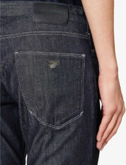 Emporio Armani Brand-plaque Straight-leg Mid-rise Stretch-denim Jeans 12 Emporio Armani Brand-plaque Straight-leg Mid-rise Stretch-denim Jeans -KOOPES Clothing Shop R04197006 DENIMBLU ALT04