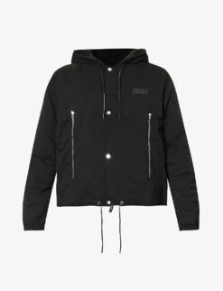 Emporio Armani Brand-patched Drawstring Shell Jacket