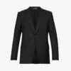 Emporio Armani Floral-jacquard Single-breasted Wool-blend Jacket -KOOPES Clothing Shop R04197013 NERO M