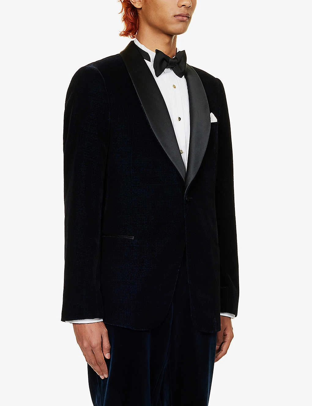 Emporio Armani Shawl-collar Single-breasted Velour Tuxedo Jacket 5 Emporio Armani Shawl-collar Single-breasted Velour Tuxedo Jacket - Image 3