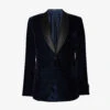Emporio Armani Shawl-collar Single-breasted Velour Tuxedo Jacket -KOOPES Clothing Shop R04197014 BLUNAVY M